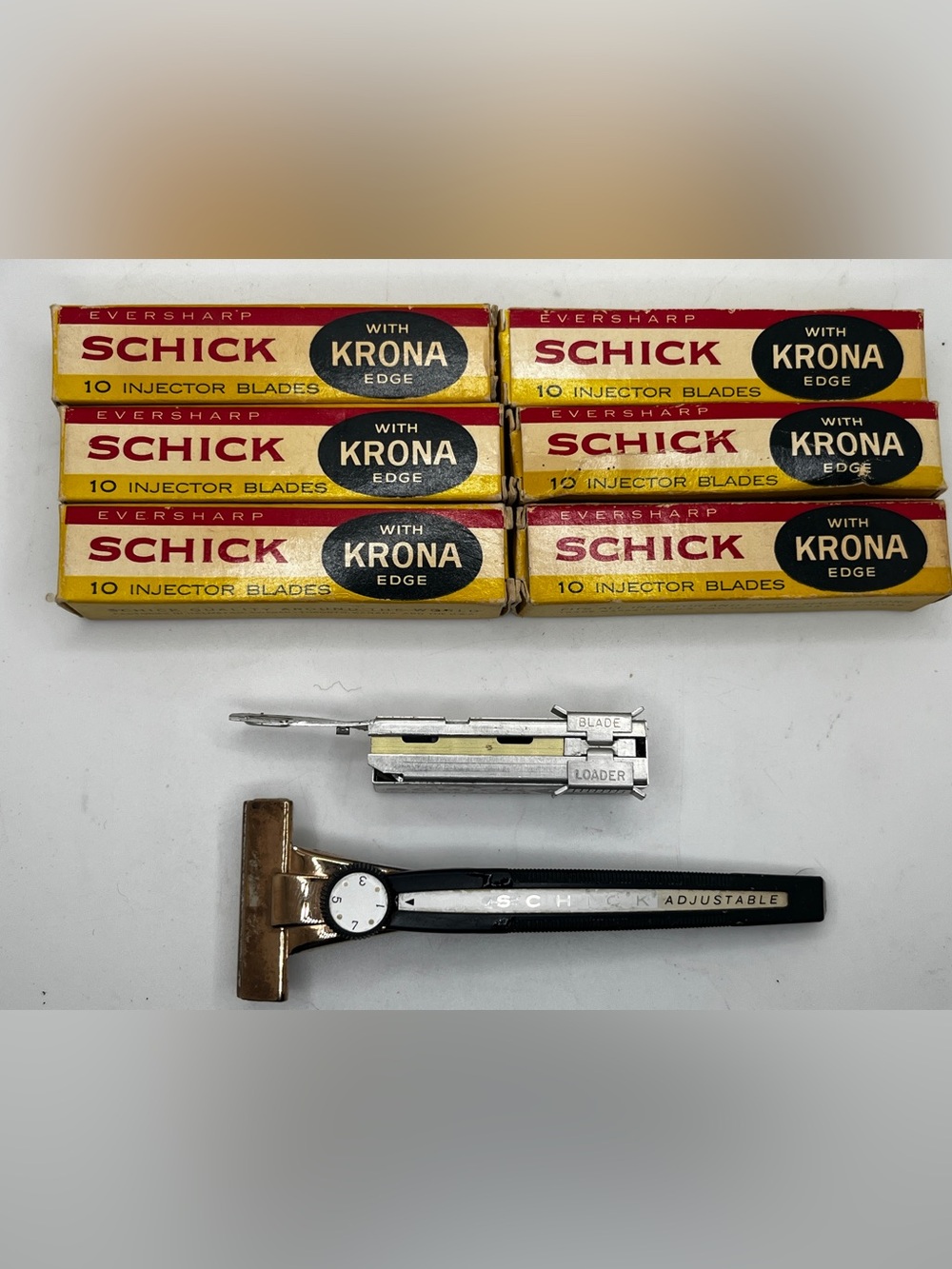 Vintage 60s Schick Eversharp Krona Adjustable Model M Injector Razor Set